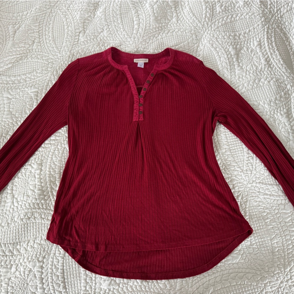 Canyon River Blues Burgundy Long Sleeve Top